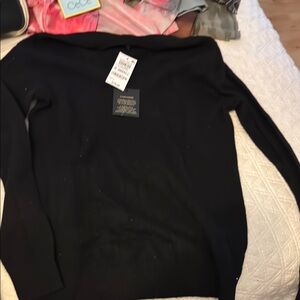 Charter Club Off-the-Shoulder Black Sweater